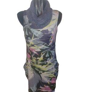 Smash Abstract Slouchy Turtleneck Sleeveless Dress Sz.L